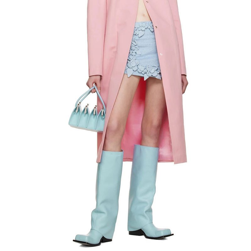 Large Apron Boots Thick Square Round Head Long Canister Boots