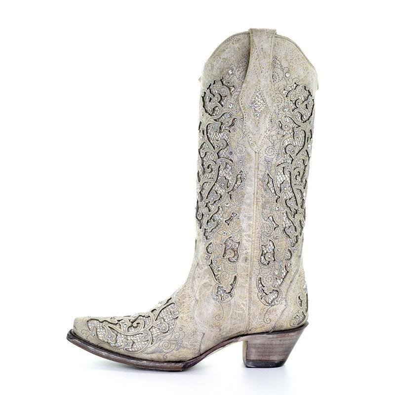 New Rhinestone Ornament High Leg Boot
